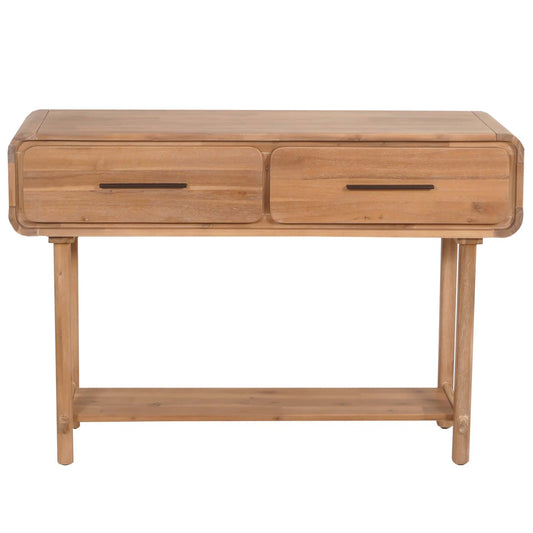 Cosmo Casa - Consoletafel - Telefoontafel - Bijzettafel - Opbergtafel - Lade - Massief Acaciahout - Gebeitst - 80x120x35cm - 22kg