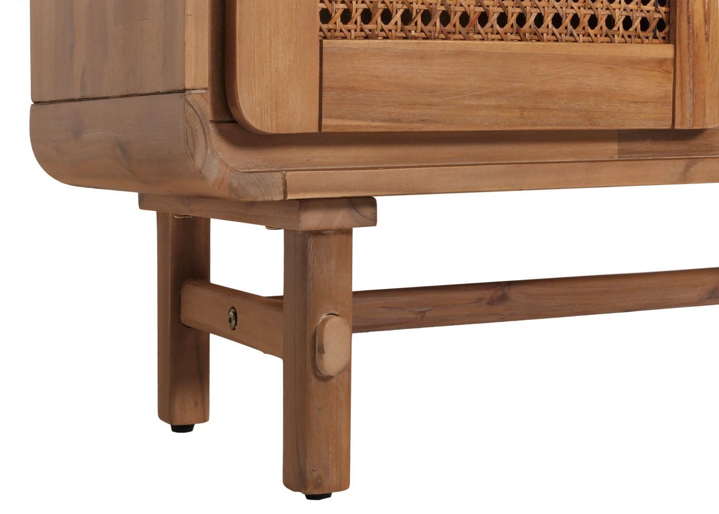 Cosmo Casa - Highboard - Dressoir - Opbergvakken - Riet - Gebeitst Acaciahout - 141x90x35cm - 32kg