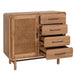 Cosmo Casa - Ladekast - Opbergkast - Highboard - Opberglade - Rattan - Massief Acaciahout - Gebeitst - 101x109x45cm - 44kg