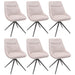 Cosmo Casa - Set van 6 Eetkamerstoelen - Draaibare Keukenfauteuils - Automatische Positionering - Metaal & Stoftextiel - Crème-Beige