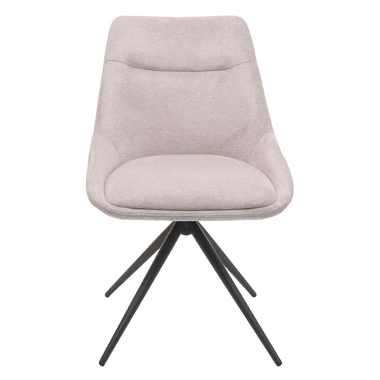Cosmo Casa - Set van 2 Eetkamerstoelen - Keukenstoel - Draaibaar met Automatische Positionering - Textiel - Crèmebeige