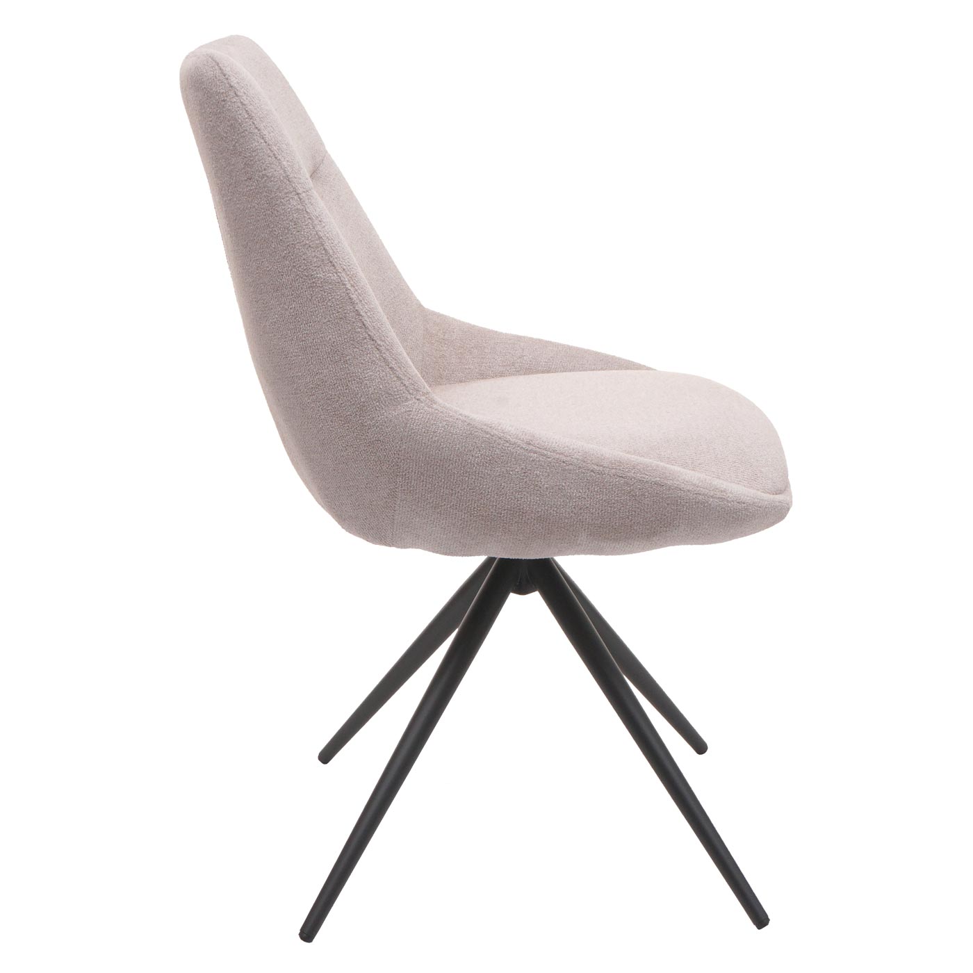 Cosmo Casa - Set van 2 Eetkamerstoelen - Keukenstoel - Draaibaar met Automatische Positionering - Textiel - Crèmebeige