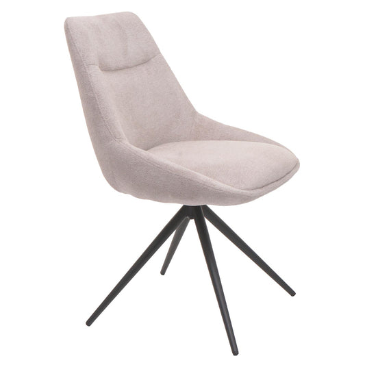 Cosmo Casa - Set van 2 Eetkamerstoelen - Keukenstoel - Draaibaar met Automatische Positionering - Textiel - Crèmebeige