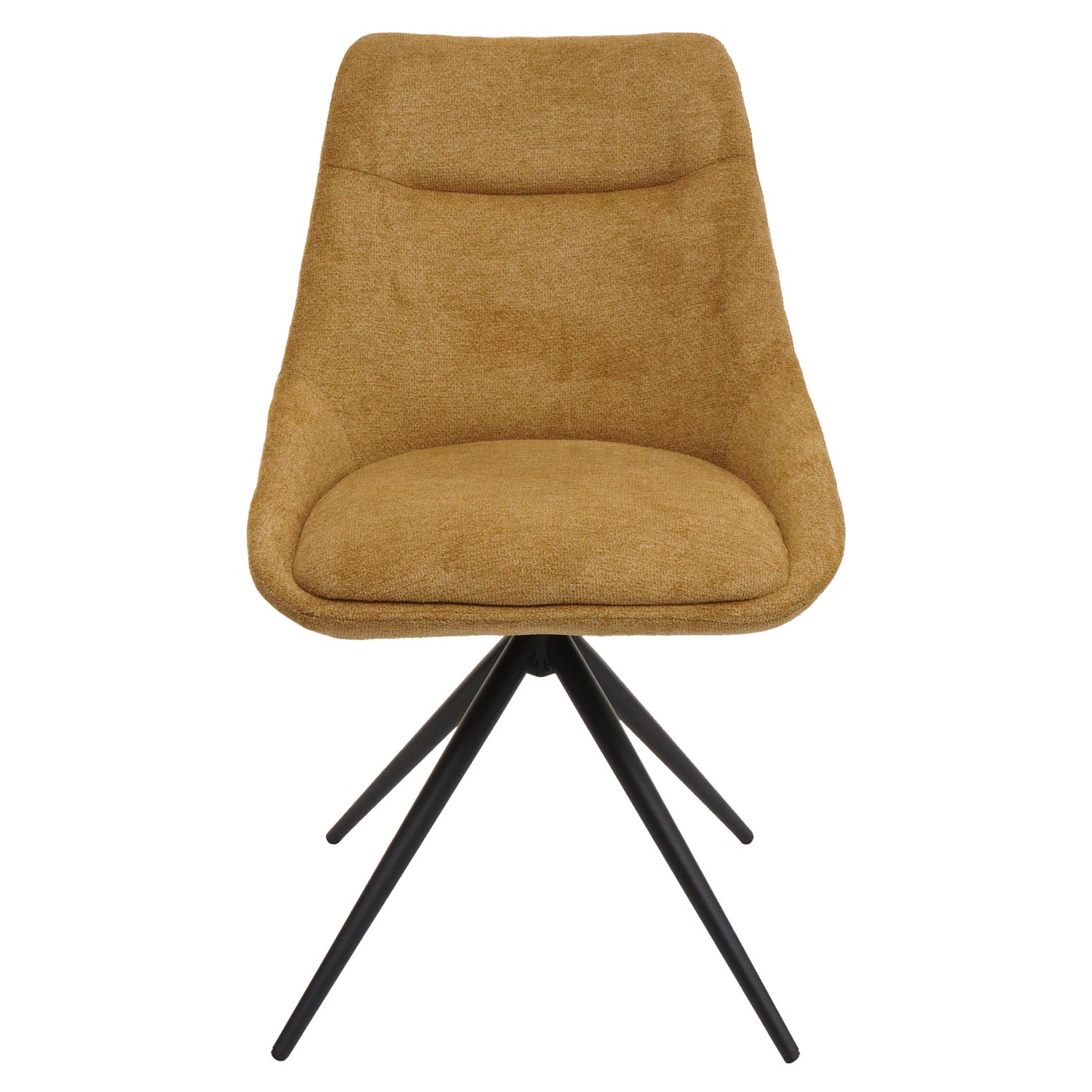 Cosmo Casa - Set van 2 Eetkamerstoelen - Keukenstoel - Draaibaar met Automatische Positionering - Textiel - Mosterdgeel