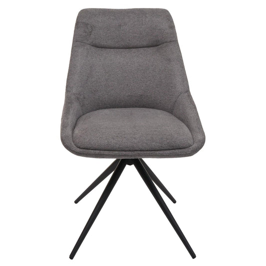 Cosmo Casa - Set van 2 Eetkamerstoelen - Keukenstoel - Draaibaar met Automatische Positionering - Textiel - Grijs