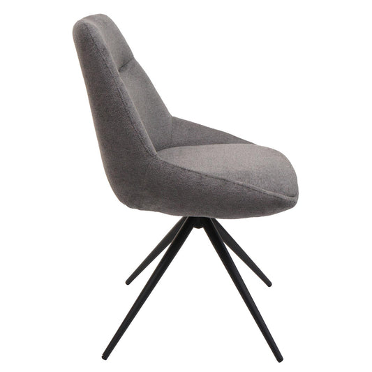Cosmo Casa - Set van 2 Eetkamerstoelen - Keukenstoel - Draaibaar met Automatische Positionering - Textiel - Grijs