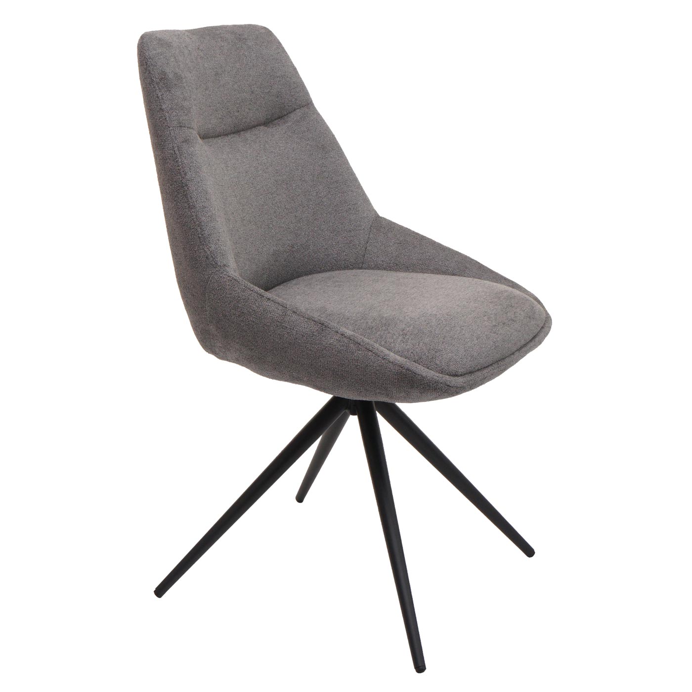 Cosmo Casa - Set van 2 Eetkamerstoelen - Keukenstoel - Draaibaar met Automatische Positionering - Textiel - Grijs