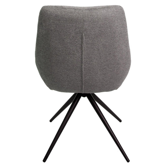 Cosmo Casa - Set van 2 Eetkamerstoelen - Keukenstoel - Draaibaar met Automatische Positionering - Textiel - Grijs