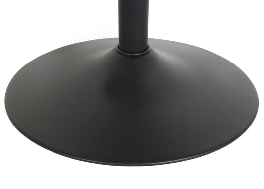 Cosmo Casa - Barkruk - Draaibaar met Armleuning en Voetsteun - Textiel IJzer FSC - Zwart met Donkerbruine Voet