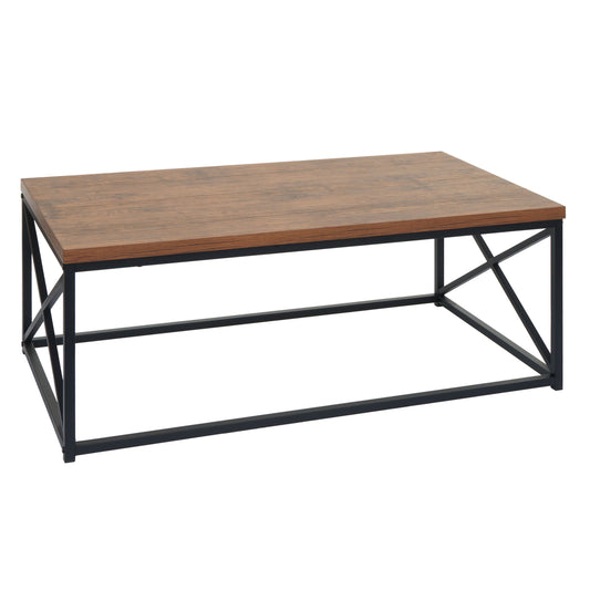 Cosmo Casa - Salontafel - Metalen 3D-structuur - Wild Eiken Look - 44x110x60cm