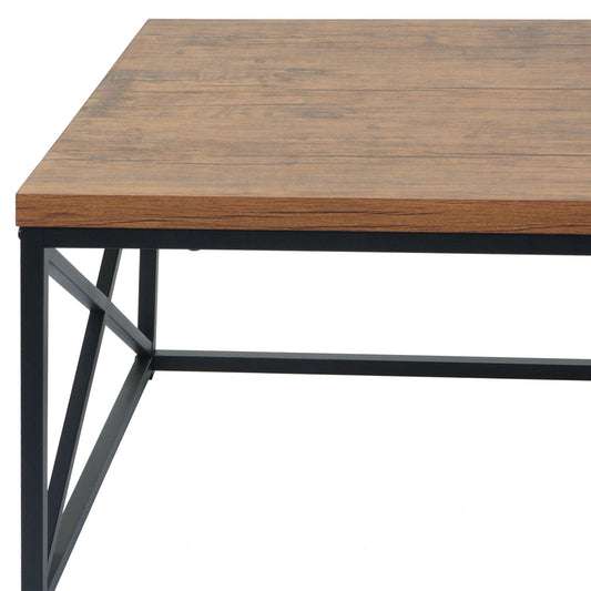 Cosmo Casa - Salontafel - Metalen 3D-structuur - Wild Eiken Look - 44x110x60cm