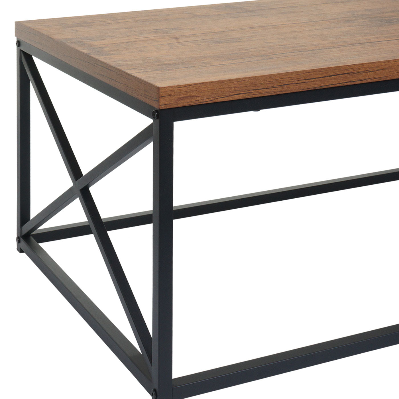 Cosmo Casa - Salontafel - Metalen 3D-structuur - Wild Eiken Look - 44x110x60cm