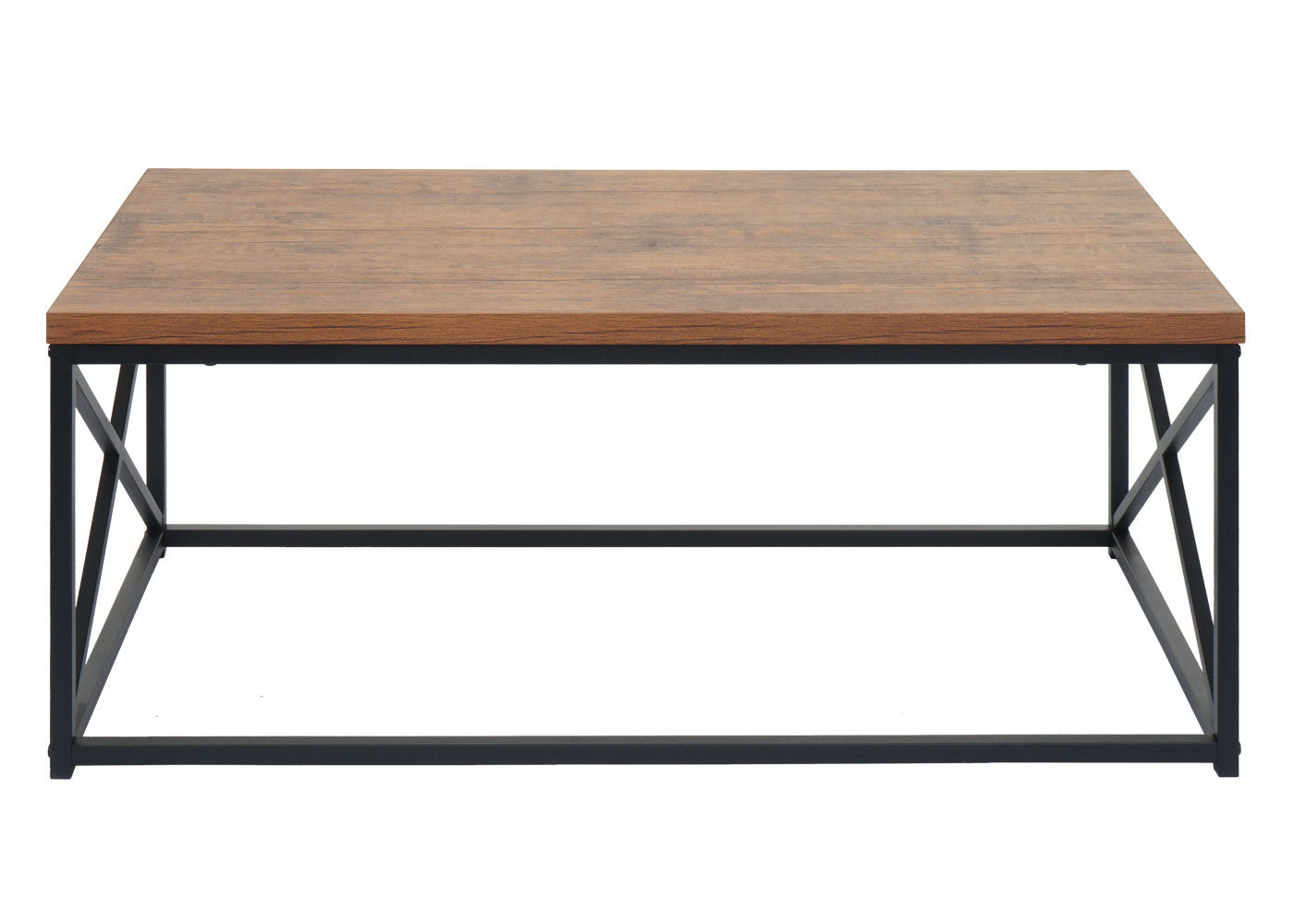 Cosmo Casa - Salontafel - Metalen 3D-structuur - Wild Eiken Look - 44x110x60cm