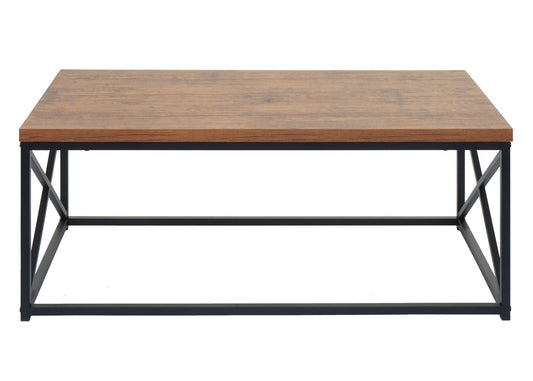 Cosmo Casa - Salontafel - Metalen 3D-structuur - Wild Eiken Look - 44x110x60cm