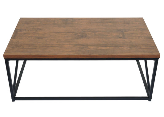 Cosmo Casa - Salontafel - Metalen 3D-structuur - Wild Eiken Look - 44x110x60cm