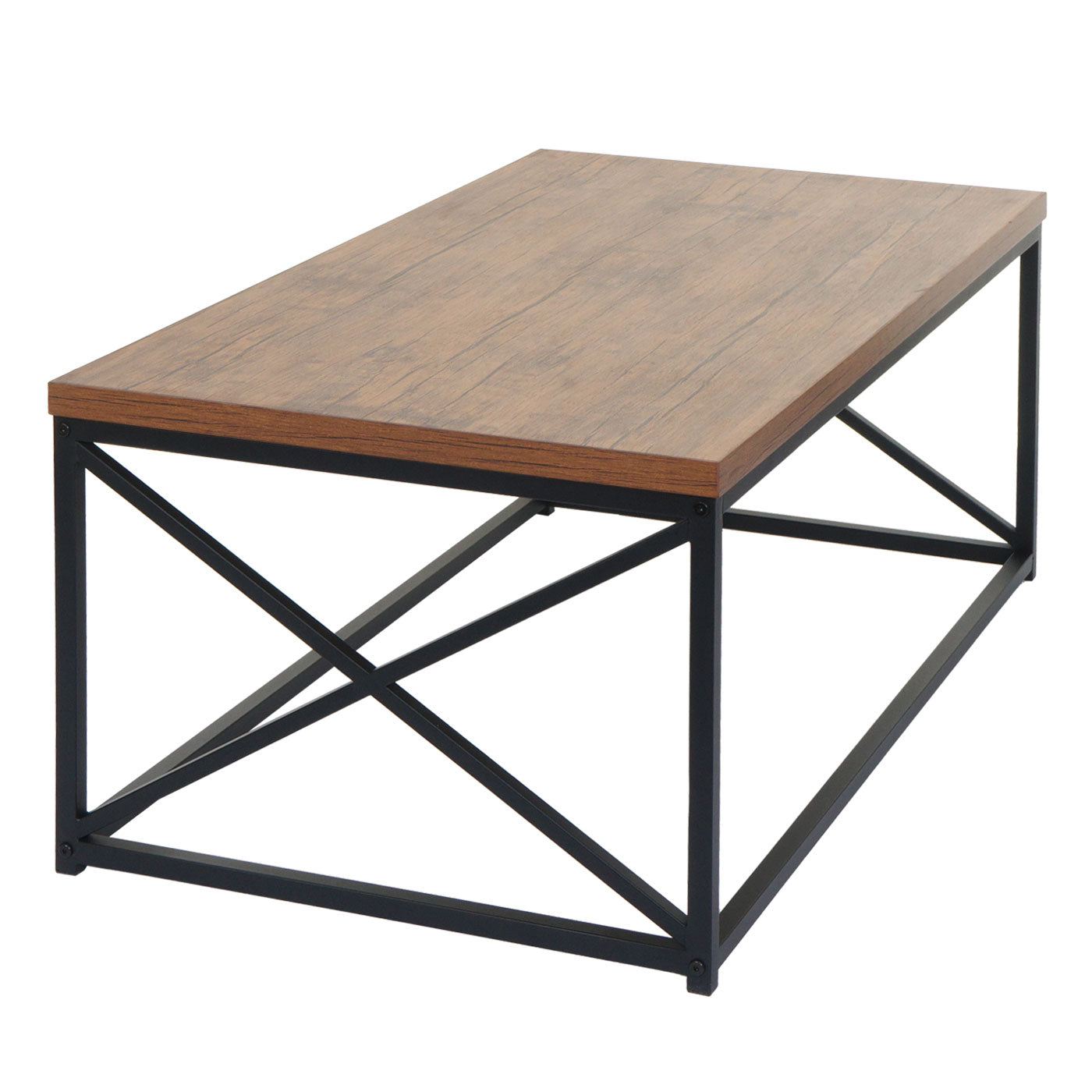 Cosmo Casa - Salontafel - Metalen 3D-structuur - Wild Eiken Look - 44x110x60cm