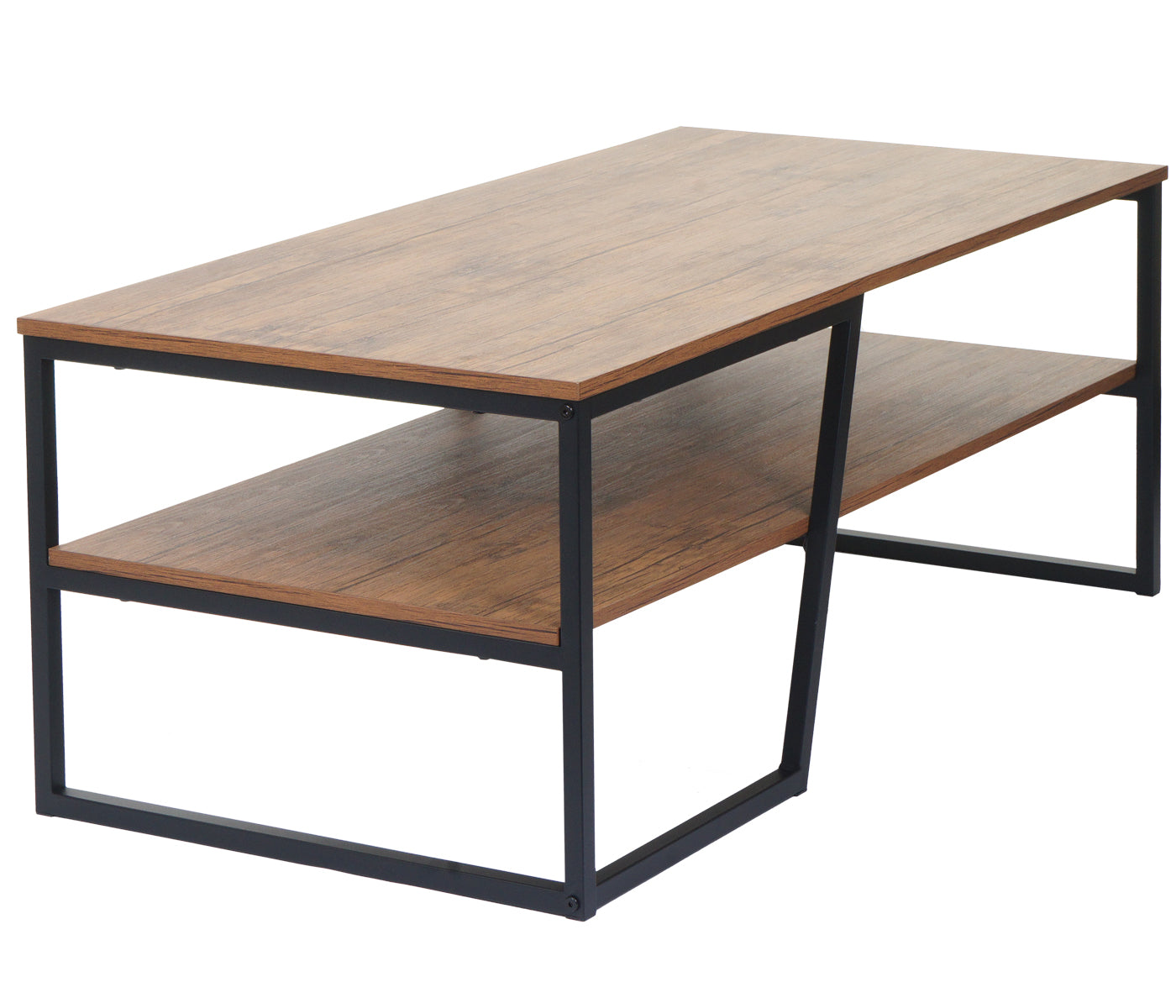 Cosmo Casa - Salontafel - Metalen Plank 3D-structuur - Wild Eiken Look - 46x110x60cm