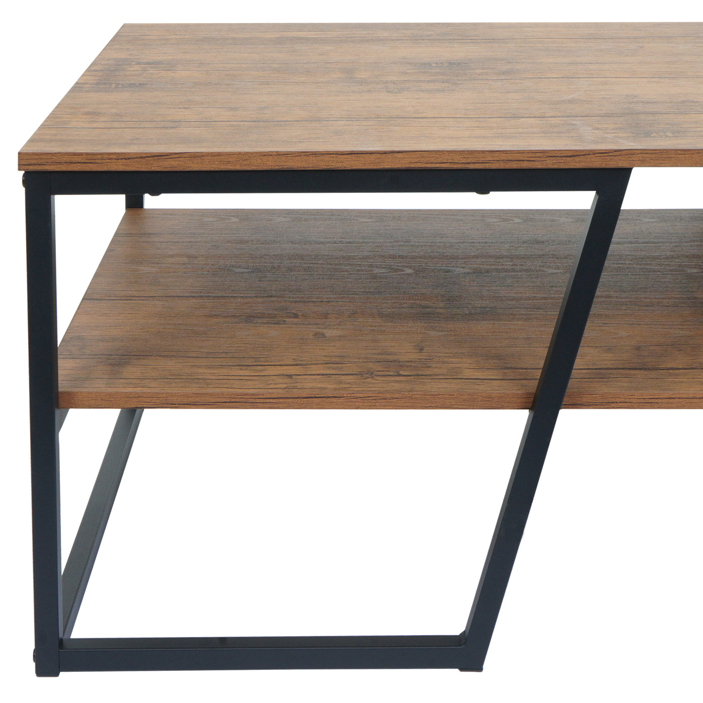 Cosmo Casa - Salontafel - Metalen Plank 3D-structuur - Wild Eiken Look - 46x110x60cm