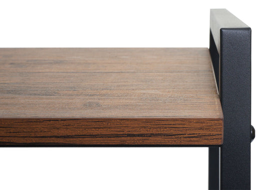 Cosmo Casa - Schoenenrek Bank - 4 Vakken met Metalen 3D-structuur - Wild Eiken Look