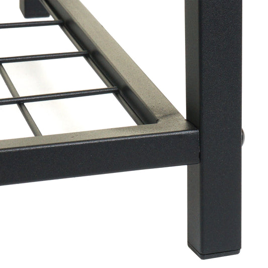 Cosmo Casa - Schoenenrek Bank - 4 Vakken met Metalen 3D-structuur - Wild Eiken Look