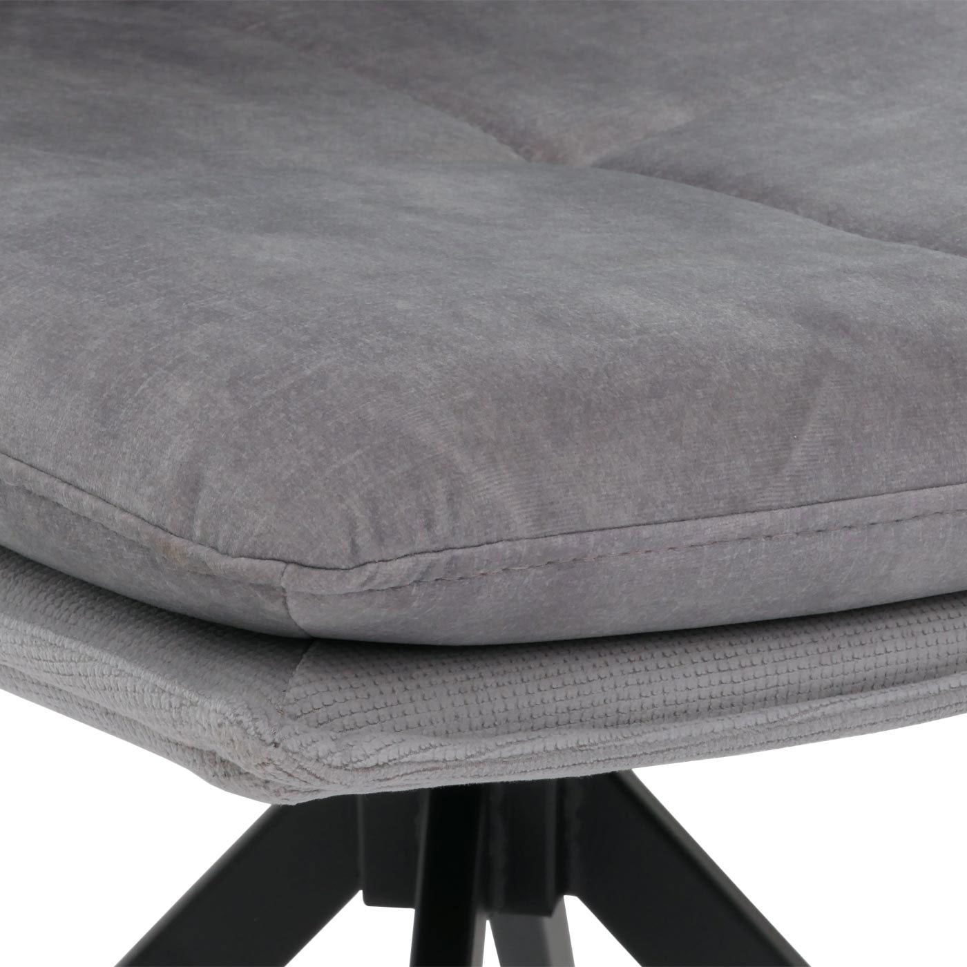 Cosmo Casa - Set van 2 Eetkamerstoelen - Keukenstoel - Fauteuil - Draaibaar Automatische Positie - Metaal - Stof - Grijs