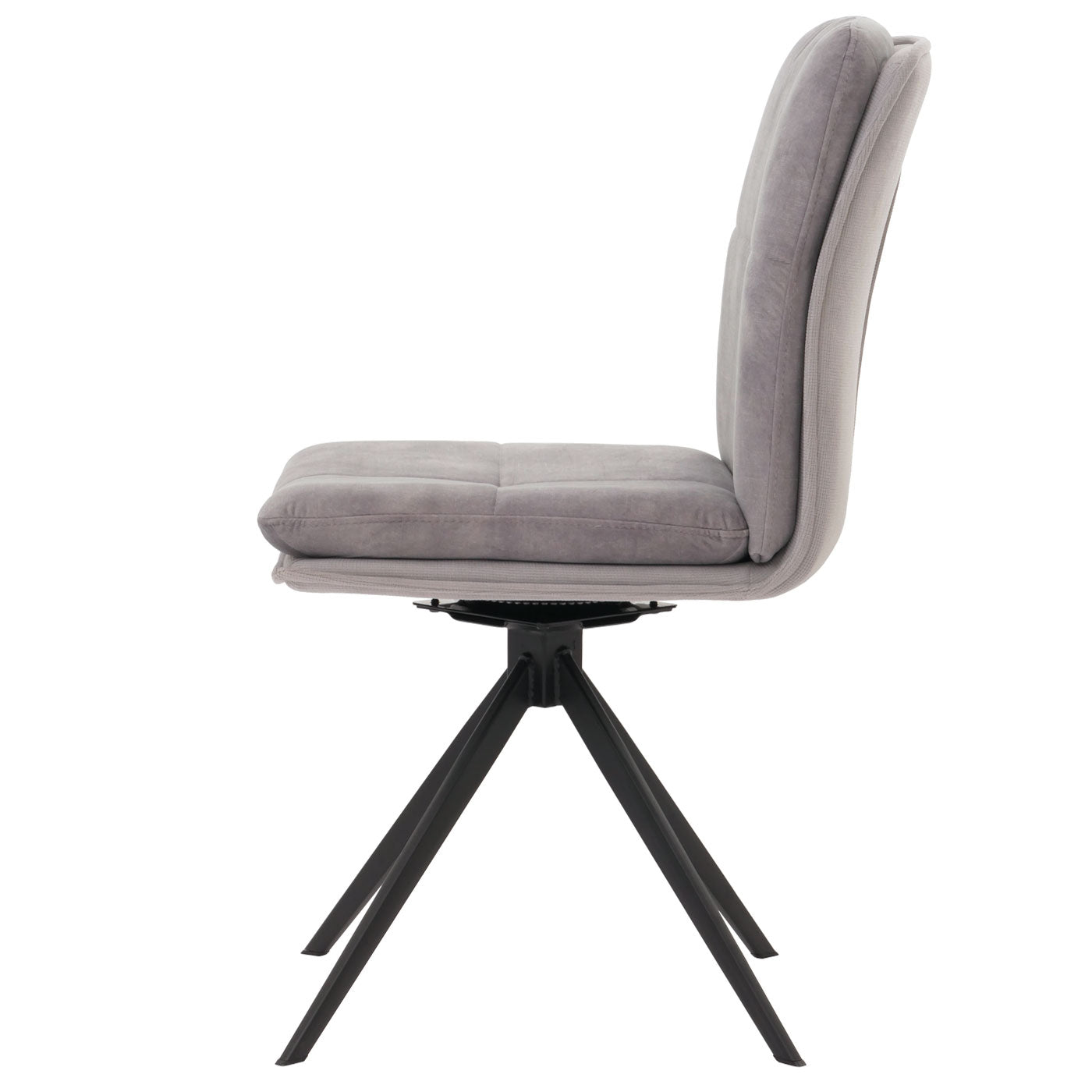 Cosmo Casa - Set van 2 Eetkamerstoelen - Keukenstoel - Fauteuil - Draaibaar Automatische Positie - Metaal - Stof - Grijs