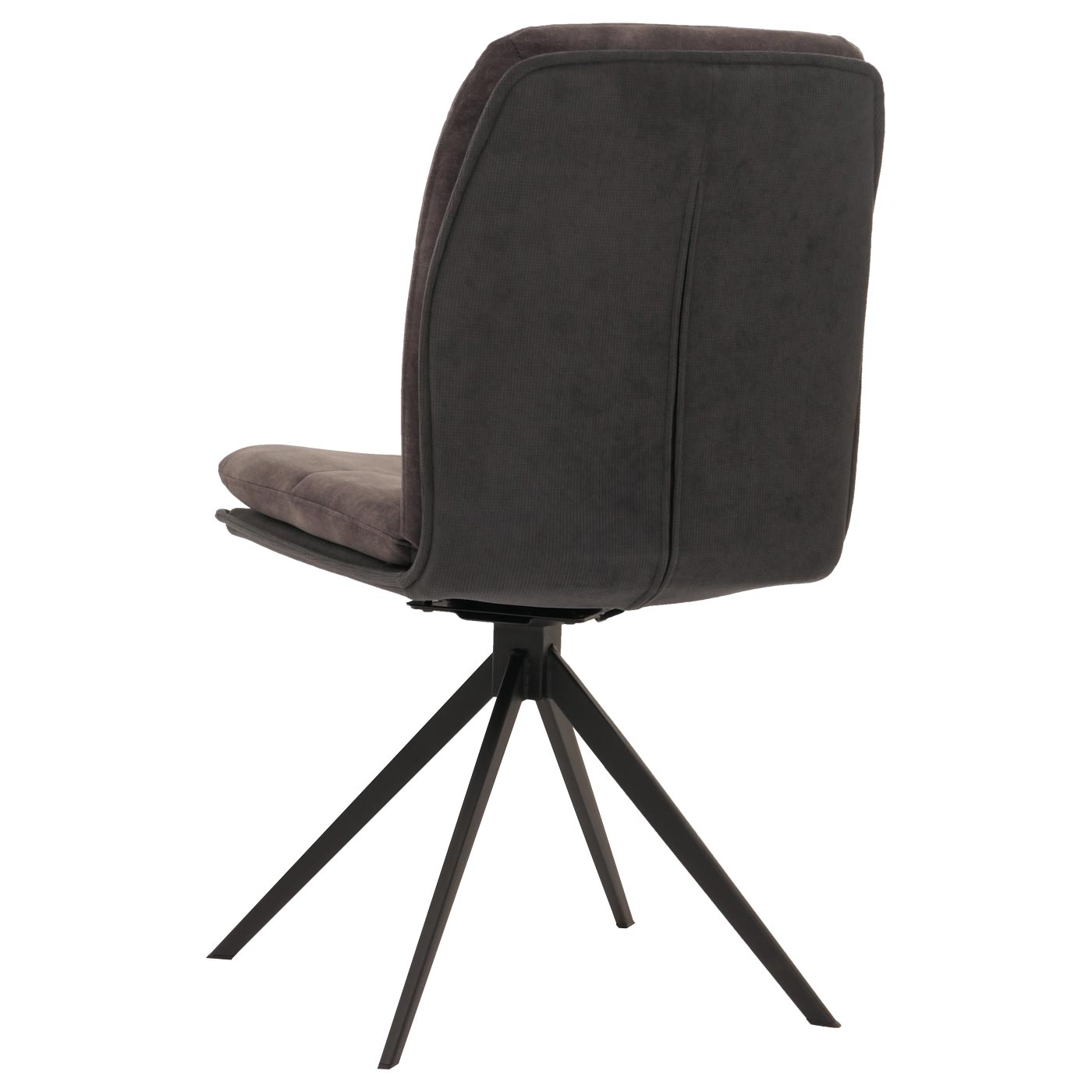 Cosmo Casa - Set van 2 Eetkamerstoelen - Keukenstoel - Fauteuil - Draaibaar Automatische Positie - Metaal - Stof - Donkergrijs