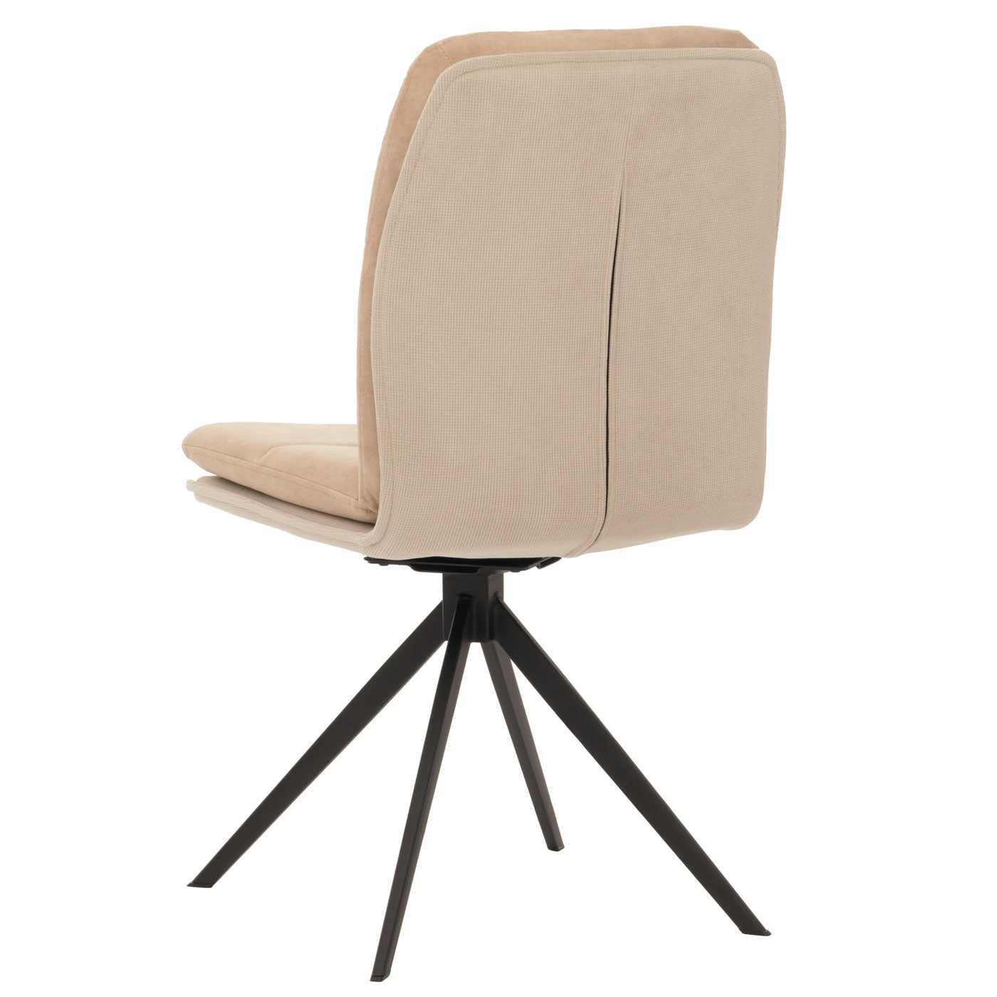 Cosmo Casa - Set van 2 Eetkamerstoelen - Keukenstoel - Fauteuil - Draaibaar Automatische Positie - Metaal - Stof - Beige