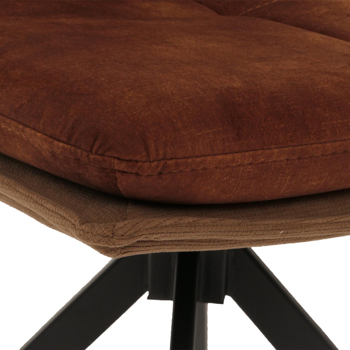 Cosmo Casa - Set van 2 Eetkamerstoelen - Keukenstoel - Fauteuil - Draaibaar Automatische Positie - Metaal - Stof - Bruin