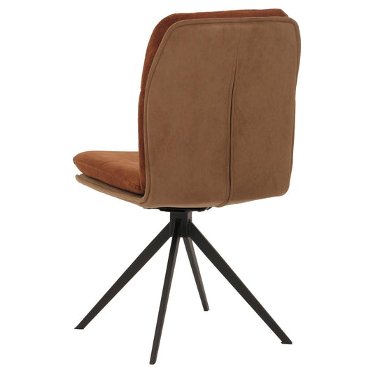 Cosmo Casa - Set van 2 Eetkamerstoelen - Keukenstoel - Fauteuil - Draaibaar Automatische Positie - Metaal - Stof - Bruin