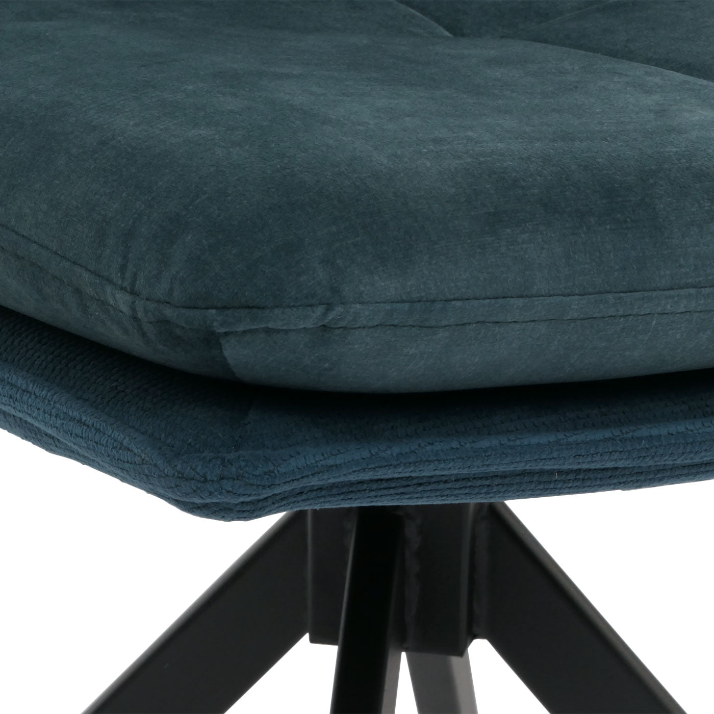 Cosmo Casa - Set van 2 Eetkamerstoelen - Keukenstoel - Fauteuil - Draaibaar Automatische Positie - Metaal - Stof - Blauw