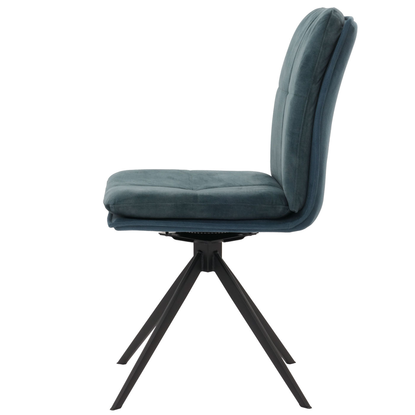 Cosmo Casa - Set van 2 Eetkamerstoelen - Keukenstoel - Fauteuil - Draaibaar Automatische Positie - Metaal - Stof - Blauw