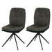 Cosmo Casa - Set van 2 Eetkamerstoelen - Keukenstoel - Fauteuil - Draaibaar Automatische Positie - Metaal - Stof - Groen
