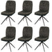 Cosmo Casa - Set van 6 Eetkamerstoelen - Keukenstoelen - Fauteuil - Draaibaar - Automatische Positie - Metaal Textiel - Groen