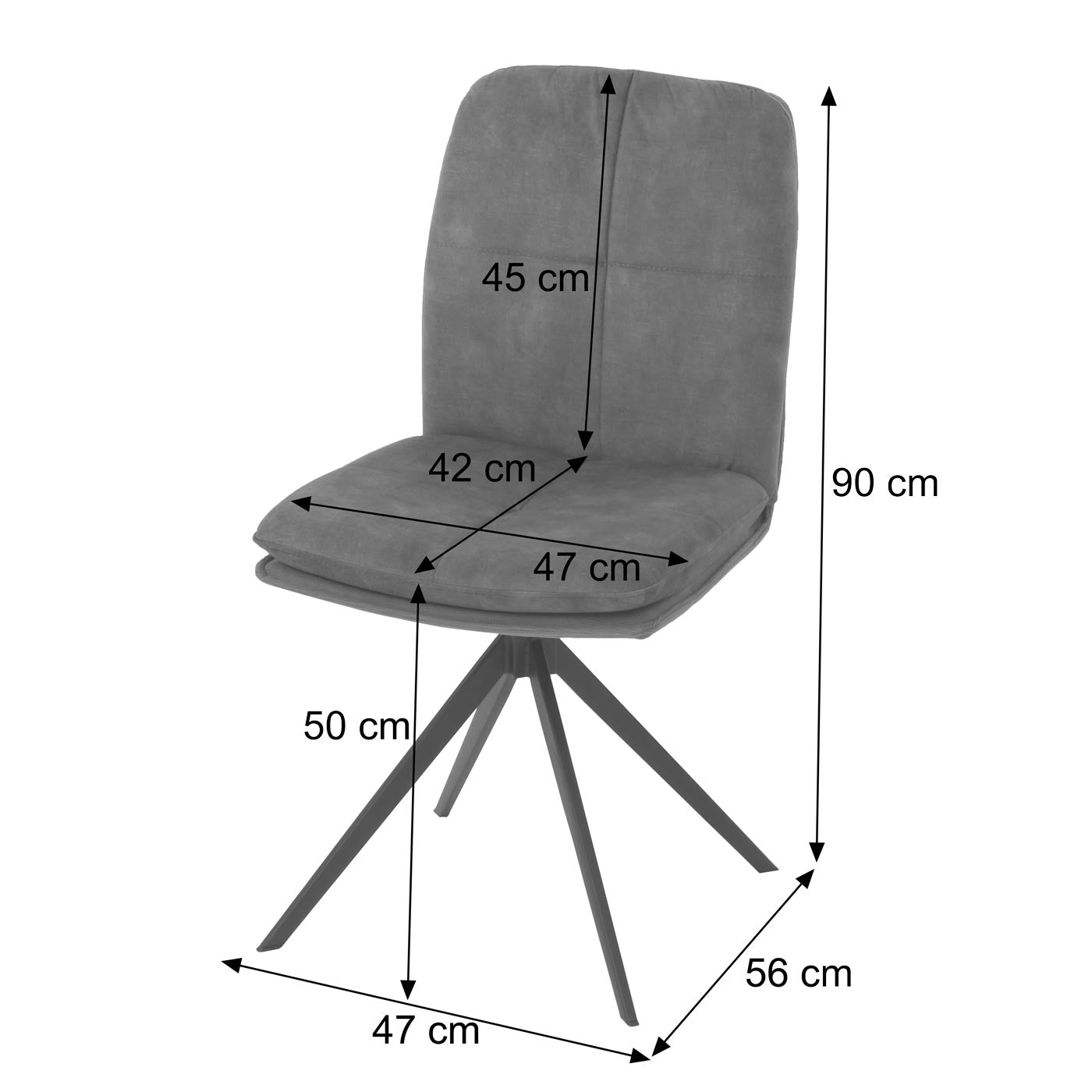 Cosmo Casa - Set van 2 Eetkamerstoelen - Keukenstoel - Fauteuil - Draaibaar Automatische Positie - Metaal - Stof - Groen