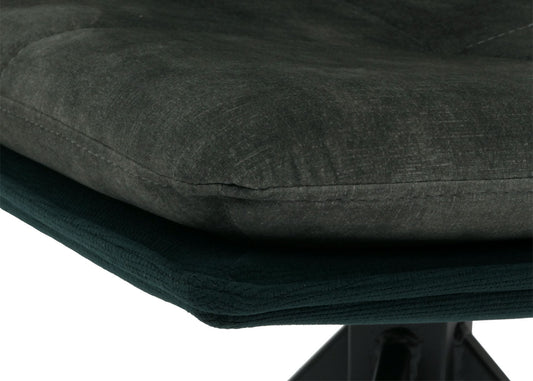 Cosmo Casa - Set van 2 Eetkamerstoelen - Keukenstoel - Fauteuil - Draaibaar Automatische Positie - Metaal - Stof - Groen