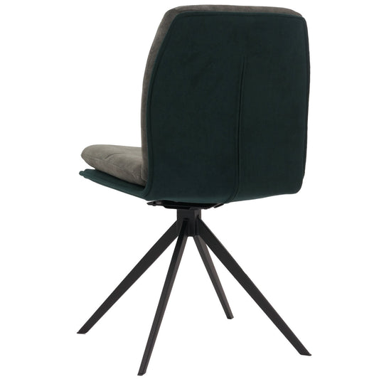 Cosmo Casa - Set van 2 Eetkamerstoelen - Keukenstoel - Fauteuil - Draaibaar Automatische Positie - Metaal - Stof - Groen
