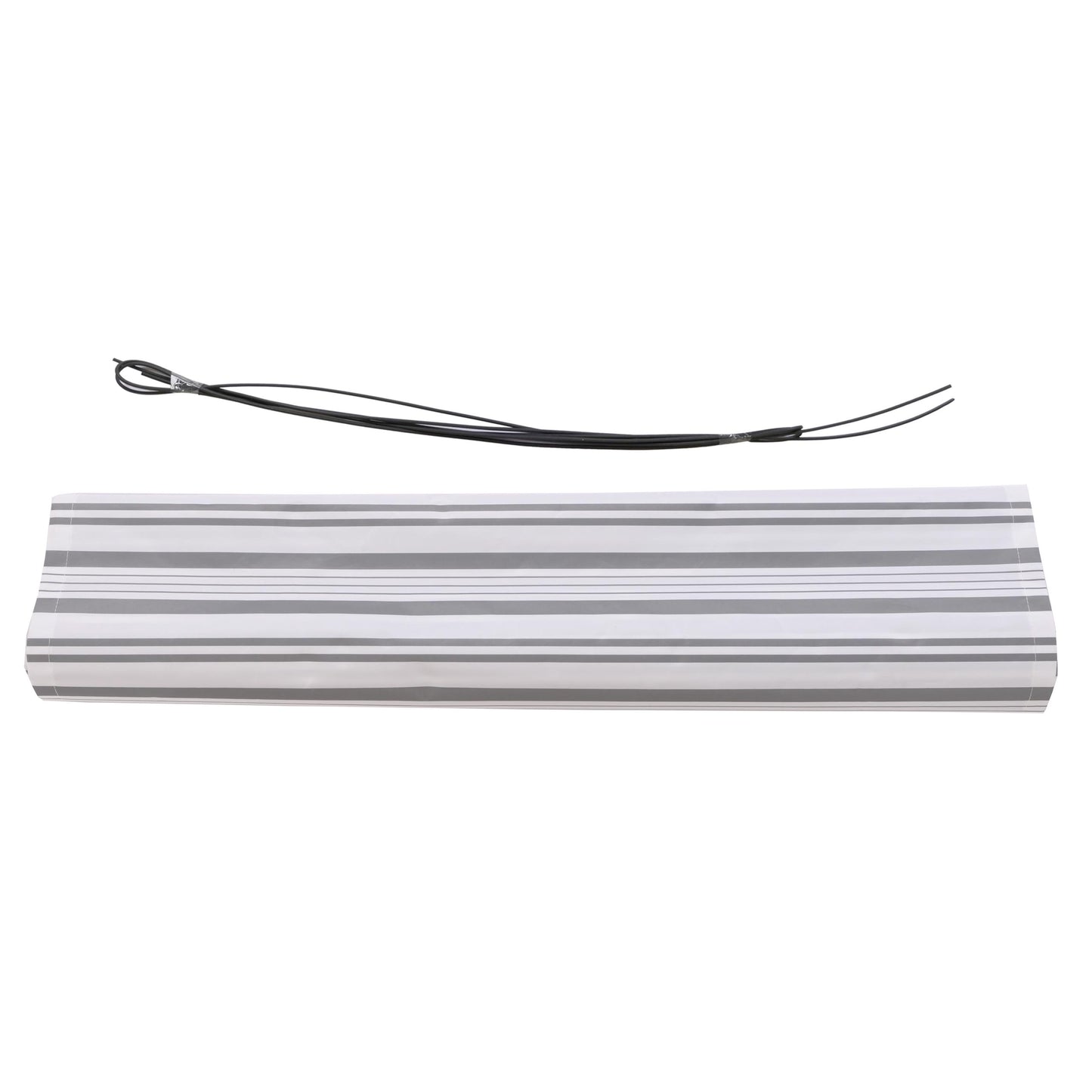 Cosmo Casa - Volant voor Elektrisch Cassettescherm - Uitschuifbare Volant 5x3m - Polyester - Grijs-Wit