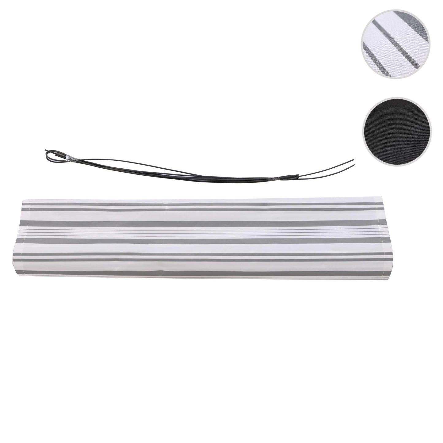 Cosmo Casa - Volant voor Elektrisch Cassettescherm - Uitschuifbare Volant 5x3m - Polyester - Grijs-Wit