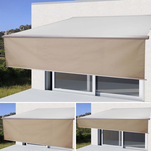 Cosmo Casa - Volant voor Elektrisch Cassettescherm - Uitschuifbare Volant 4x3m - Polyester - Zand