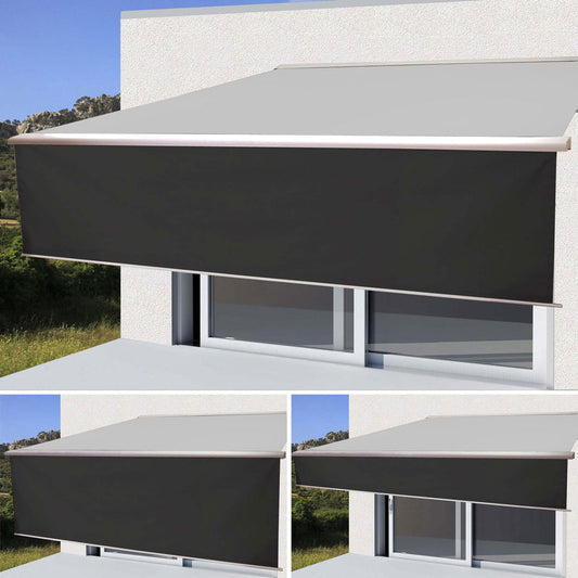 Cosmo Casa - Volant voor Elektrisch Cassettescherm - Uitschuifbare Volant 4,5x3m - Polyester - Antraciet