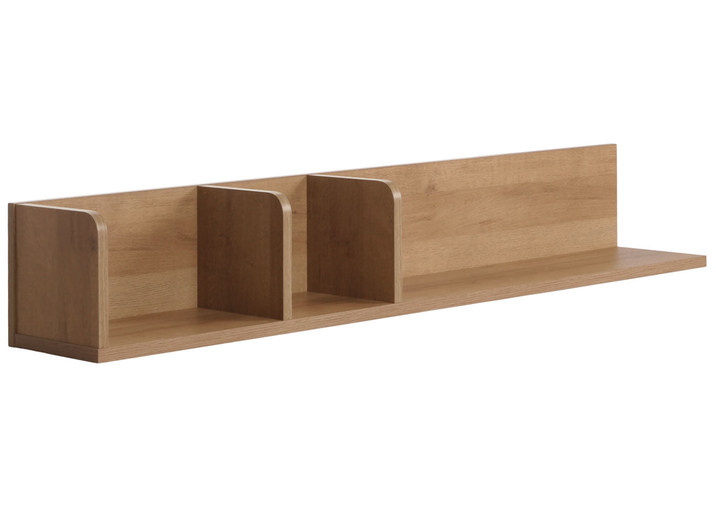 Cosmo Casa - Wandplank - Zwevende Houten Plank met 3 Vakken - Naturel