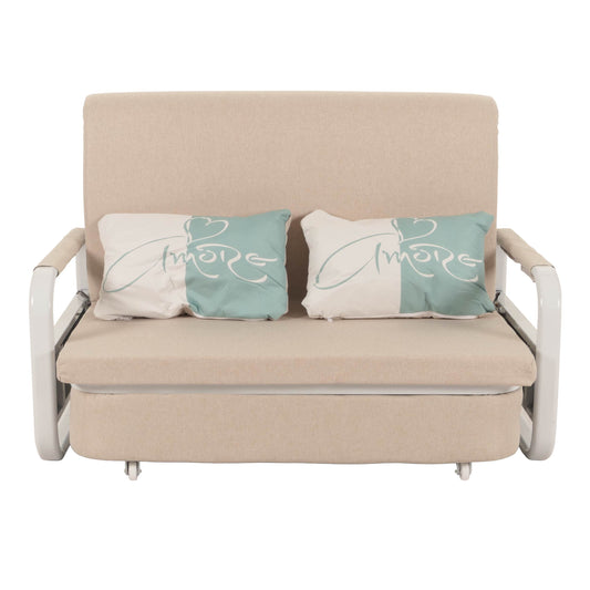 Cosmo Casa - Slaapbank - Slaapfunctie - Textiel - Beige