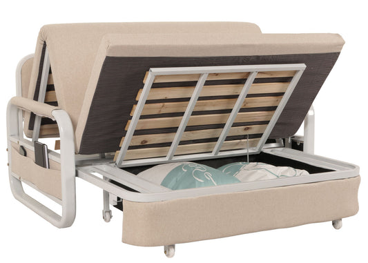 Cosmo Casa - Slaapbank - Slaapfunctie - Textiel - Beige