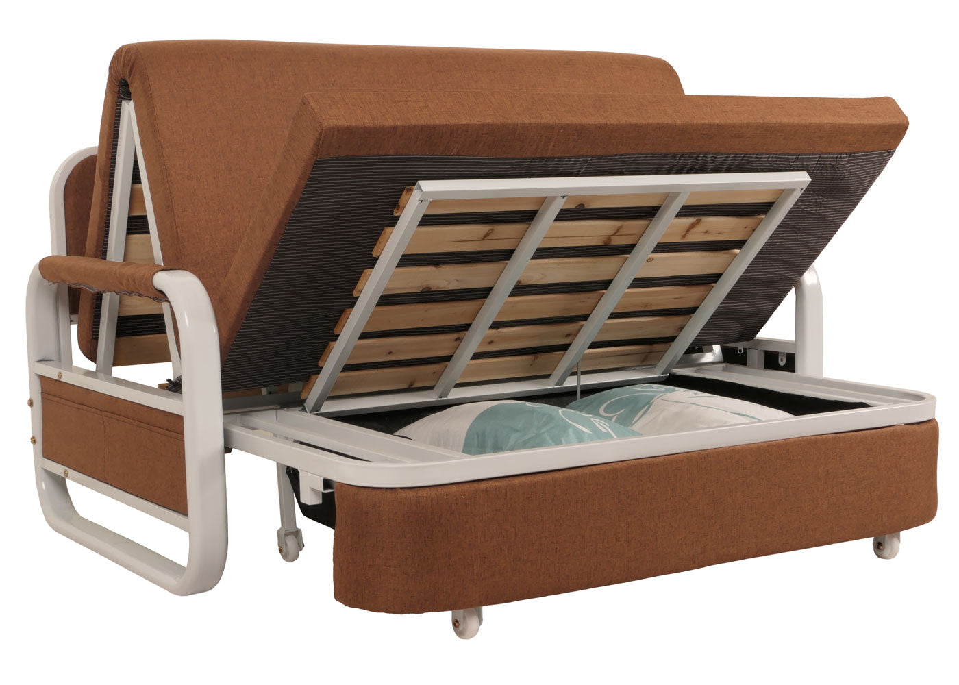 Cosmo Casa - Slaapbank - Slaapfunctie - Textiel - Bruin