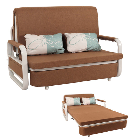 Cosmo Casa - Slaapbank - Slaapfunctie - Textiel - Bruin