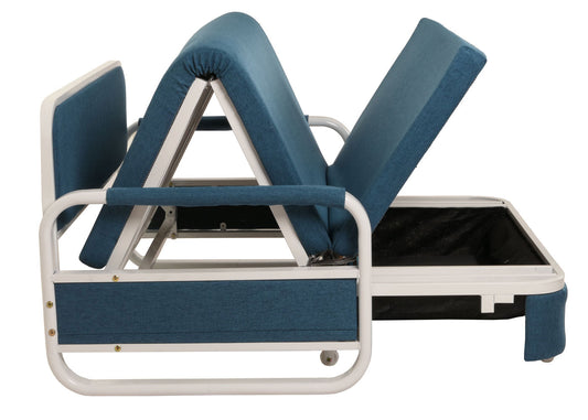 Cosmo Casa - Slaapbank - Slaapfunctie - Bedstee Ligvlak - 130x185cm - Stoftextiel - Donkerblauw