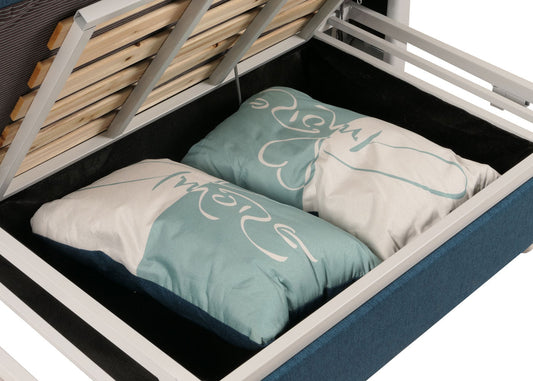 Cosmo Casa - Slaapbank - Slaapfunctie - Bedstee Ligvlak - 130x185cm - Stoftextiel - Donkerblauw