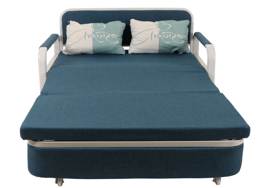 Cosmo Casa - Slaapbank - Slaapfunctie - Bedstee Ligvlak - 130x185cm - Stoftextiel - Donkerblauw