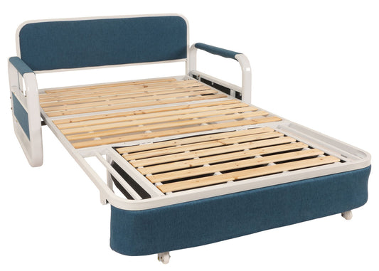 Cosmo Casa - Slaapbank - Slaapfunctie - Bedstee Ligvlak - 130x185cm - Stoftextiel - Donkerblauw